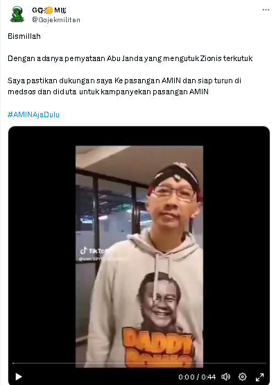  Kenakan Sweater Daddy Bowo, Abu Janda: Siapa yang Mengutuk Israel Terkutuklah Dia