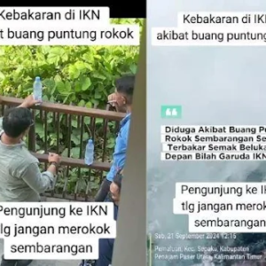 Viral! Video,  Istana Garuda di IKN Nusantara Terbakar, Diduga Akibat Puntung Rokok yang Dibuang Pengunjung