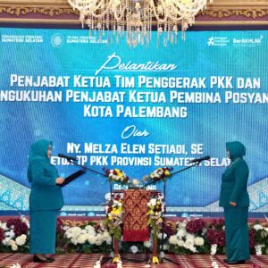 Pelantikan  Dwi Wahyuni Cheka Sebagai Pj Ketua TP PKK Kota Palembang